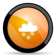 snowing orange icon waether forecast sign