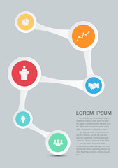 Infographic design on the grey background