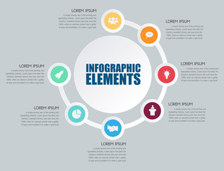Infographic design on the grey background