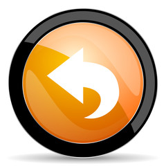 back orange icon arrow sign