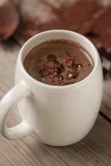 Lichtdoorlatende gordijnen Chocolade warme chocolademelk