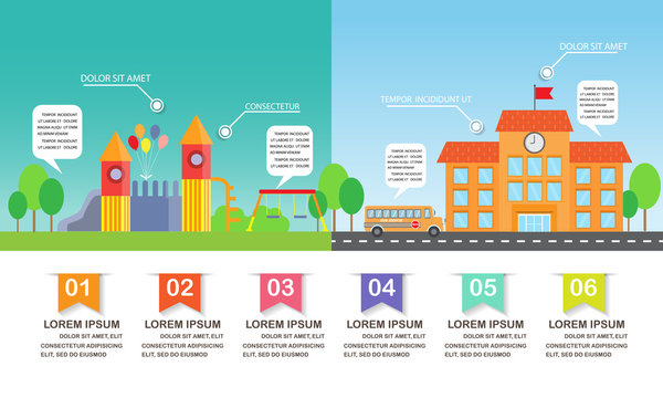 school and playground infographics