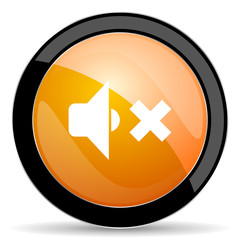 speaker volume orange icon music sign