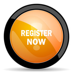 register now orange icon