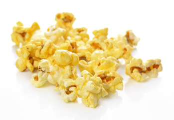 Popcorn isolated on the white background