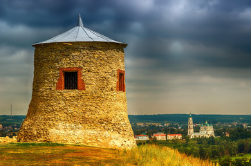 Stone watchtower Damn Elabuga settlement of Tatarstan, Russia - obrazy, fototapety, plakaty