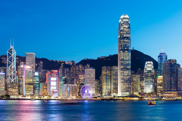 Fototapeta na wymiar Hong Kong famous night view