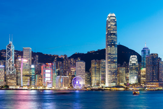 Hong Kong famous night view