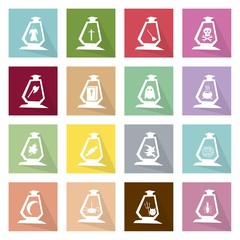 Collection of 16 Happy Halloween Flat Icons