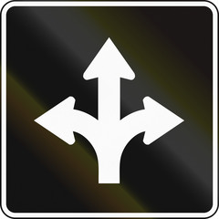 Lane management sign in Canada - Lane for all directions. This sign is used in Ontario