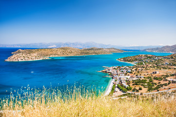 Panoramic view of the sea coast with turquoise water