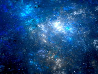 Obraz premium Blue young glowing stars in space