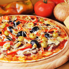 fresh baked pizza