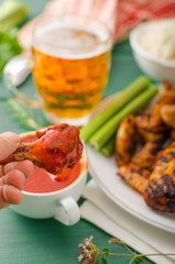 Barbecue grilled chicken wing