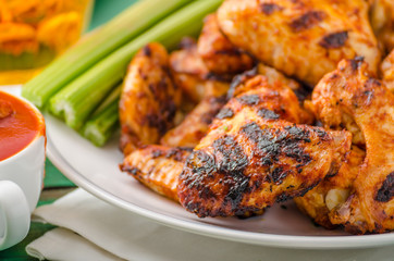 Barbecue grilled chicken wing