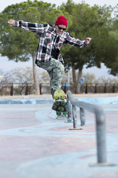 old man skater jumping