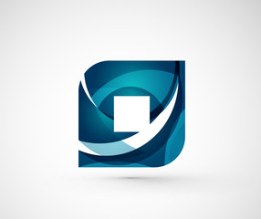 Abstract geometric company logo square, rhomb