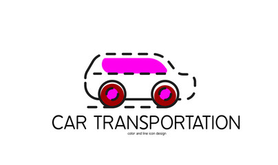 Obraz premium Color line icon for flat design. Car transportation