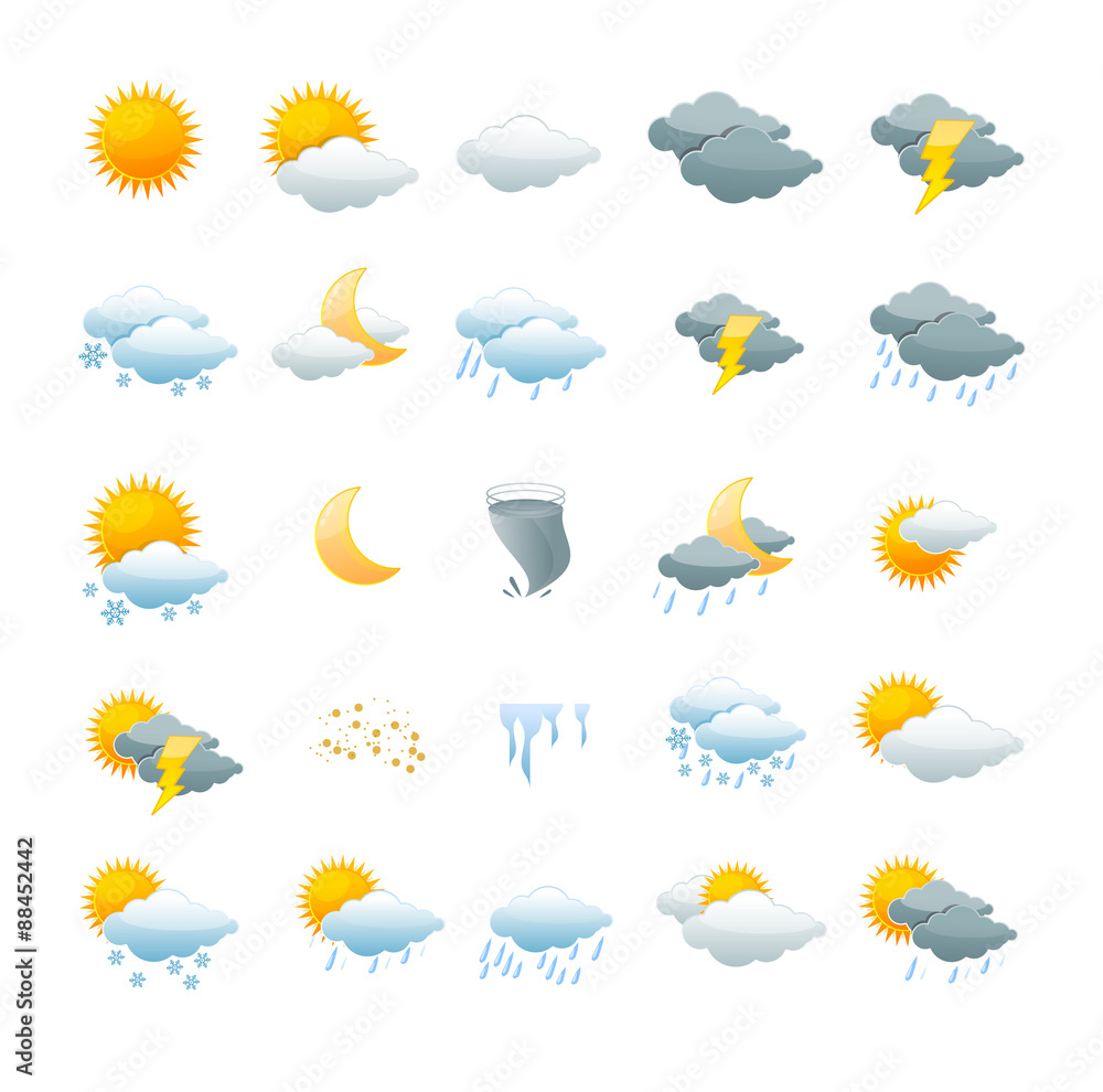 Wall mural weather icon set
