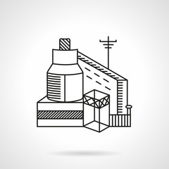 Grain factory flat line vector icon