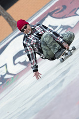 skating with a skateboard