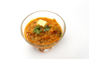 pav bhaji an indian cuisine or dish prepared with crushing mixed vegetables mainly potatoes,tomato,peas and some other green vegetables made spicy and served with butter