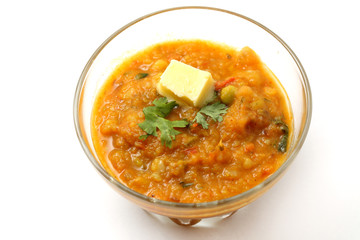 pav bhaji an indian cuisine or dish prepared with crushing mixed vegetables mainly potatoes,tomato,peas and some other green vegetables made spicy and served with butter