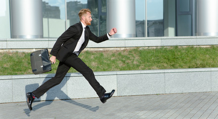 Businessman in hurry