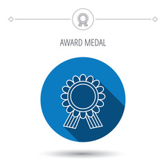 Award medal icon. Winner achievement sign.