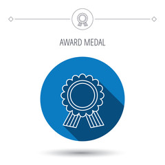 Award medal icon. Winner achievement sign.