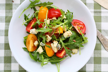 fresh salad with tomatoes slice