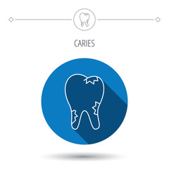 Caries icon. Tooth health sign.