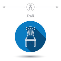 Chair icon. Seat furniture sign.