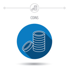 Coins icon. Cash money sign.