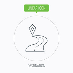 Destination pointer icon. Road location sign.