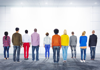 Fototapeta premium People Rear View Togetherness Corporate Team Concept