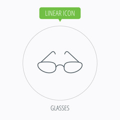 Glasses icon. Reading accessory sign.