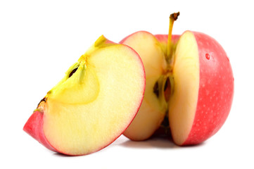 Apple fruit (Malus sp.) on white background