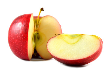 Apple fruit (Malus sp.) on white background