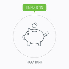 Piggy bank icon. Money economy sign.
