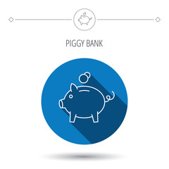 Piggy bank icon. Money economy sign.