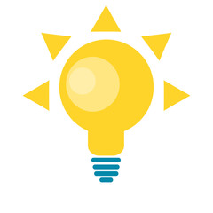 solar sun idea lamp logo for eco energy vector illustration
