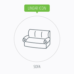 Sofa icon. Comfortable couch sign.