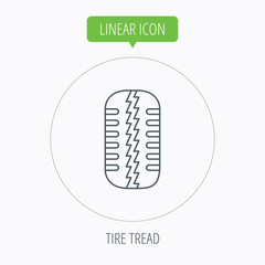 Tire tread icon. Car wheel sign.