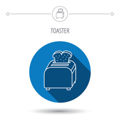Toaster icon. Sandwich machine sign.
