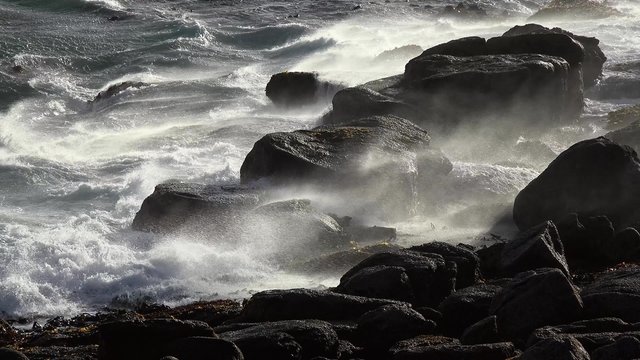 Stormy Day at the coast (4K footage)