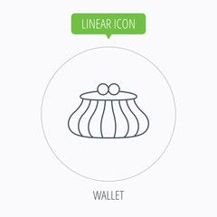 Vintage wallet icon. Cash money bag sign.