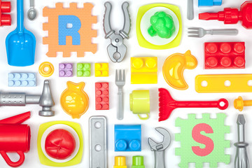 toys on white background