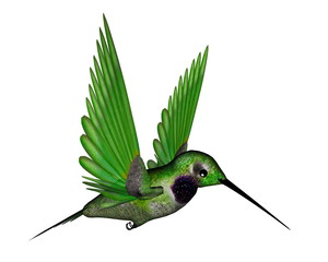Black hummingbird - 3D render © Elenarts