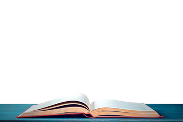 Open book on a table